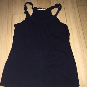Black racer back tank top
